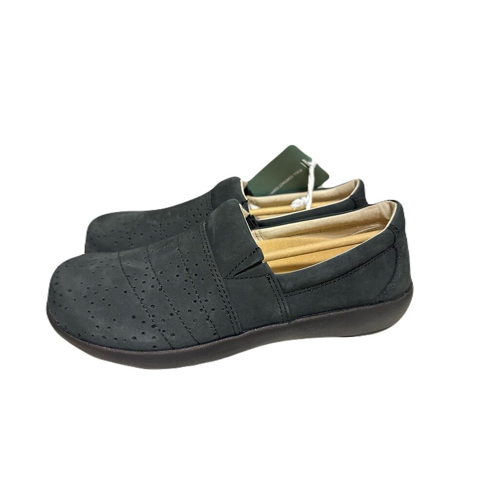 NEW Revitalign Womens Sz 5.5 Ridgeway Picasso Black Leather Slip On Comfort Shoe